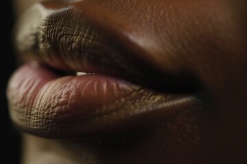closeup of a therapists lips pronouncing a difficult sound for imitation - obrazy, fototapety, plakaty