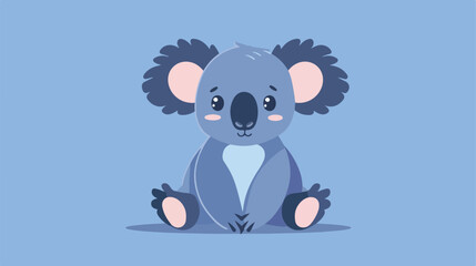 Cute Koala bear isolated sitting. Cartoon flat style vector