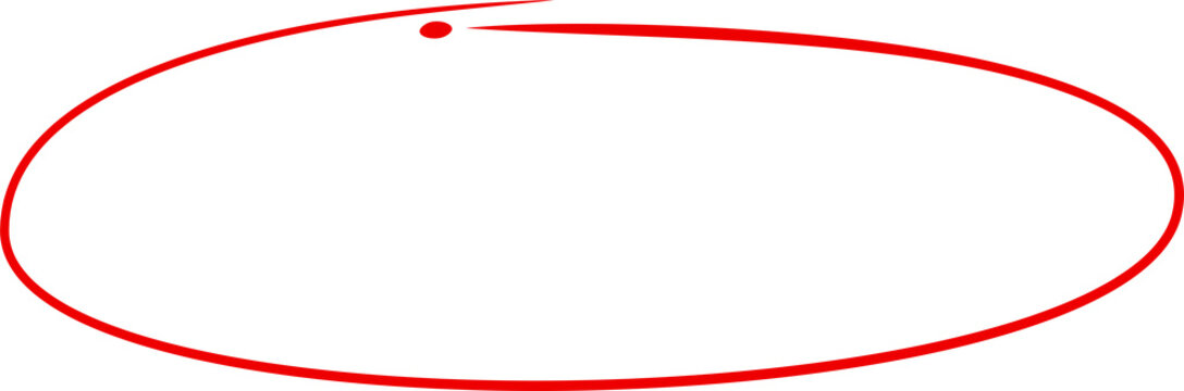 Red Hand Drawn Oval Marker Illustration