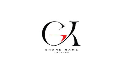 GK, KG, Abstract initial monogram letter alphabet logo design