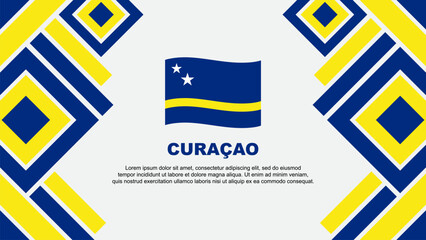 Curacao Flag Abstract Background Design Template. Curacao Independence Day Banner Wallpaper Vector Illustration. Curacao