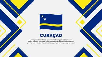 Curacao Flag Abstract Background Design Template. Curacao Independence Day Banner Wallpaper Vector Illustration. Curacao Illustration