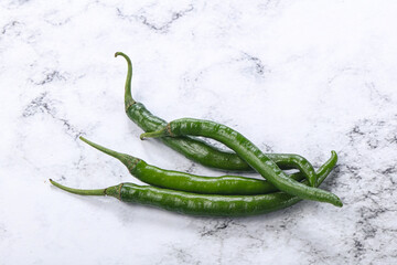 Hot and spicy green chili pepper