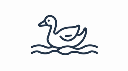 Duck bird line icon. linear style sign for mobile con