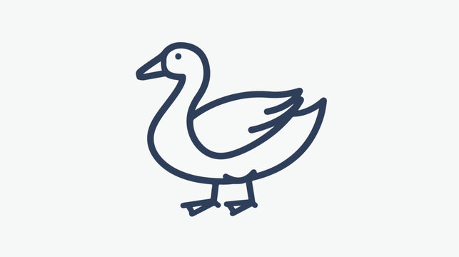 Duck bird line icon. linear style sign for mobile con