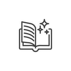 Magic book line icon