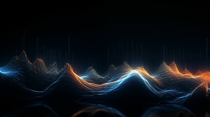 Abstract soundwave pattern on a dark background. - 772844964