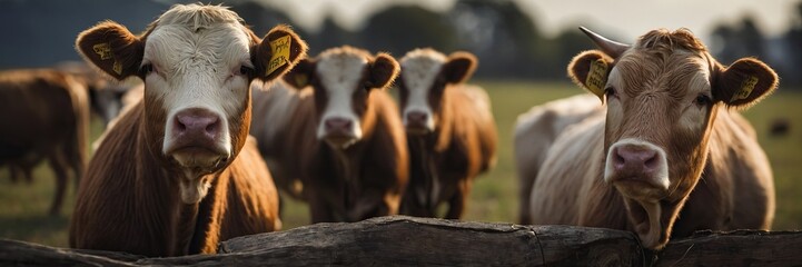 Dejected and weakened livestock due to lack of feed - obrazy, fototapety, plakaty