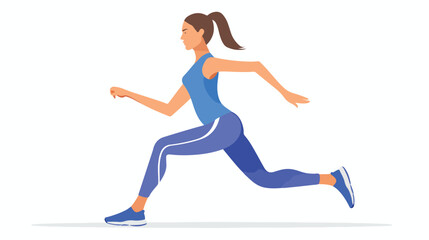 Exercising in blue sports garment icon isolated  flat