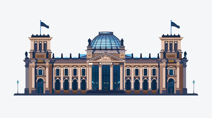 Facade view of the Reichstag Bundestag building
