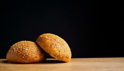Bread on a dark background, room for copy 