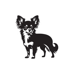 Obraz premium Chihuahua Dog Silhouette Vector: Tiny, Elegant, Expressive Breed Profile in Minimalist Graphic Design- Chihuahua black vector stock.
