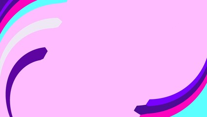 The pastel pink blank page has a variety of curved colorful lines in the corners