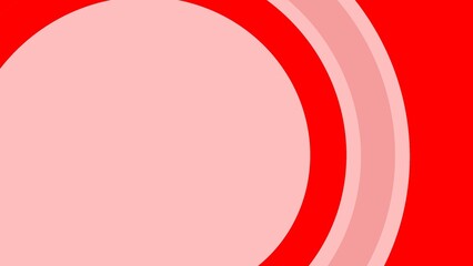 The red background is a combination of pale pink with curved dividing lines
