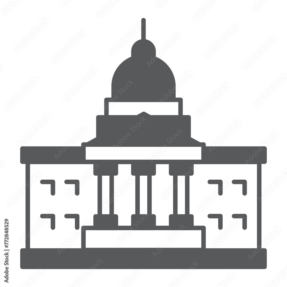 Wall mural Congress solid icon, glyph style icon for web site or mobile app, election and politics, government building vector icon, simple vector illustration, vector graphics.