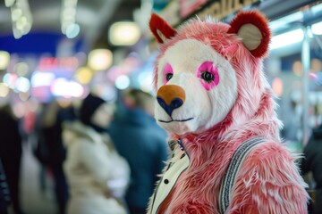 person in mascot costume at a charity event