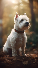 West Highland White Terrier dog photography poster mobile phone vertical background