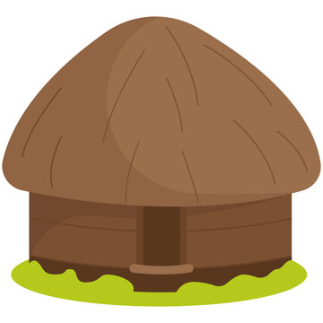 Honai Traditional House Indonesia Landmark Illustration