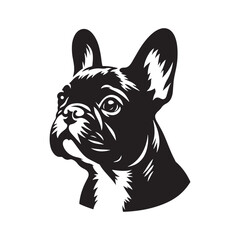 French Bulldog Silhouette: Elegant Canine Profile Design in Vector Illustration- French Bulldog Black Vector stock