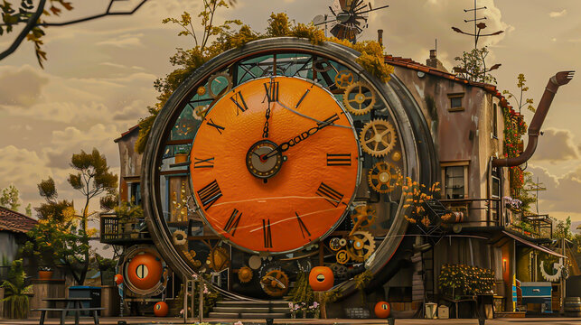 A giant clockwork orange that serves as a house