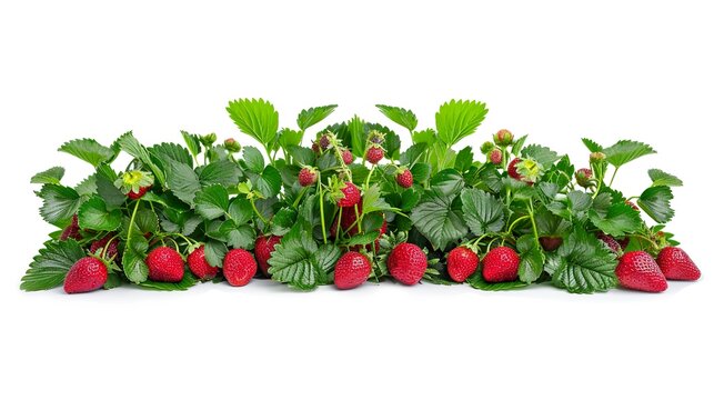 Ripe delicious strawberries bush