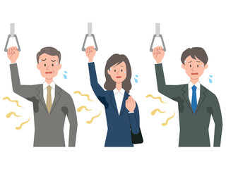体臭が気になる男女のビジネスパーソンのイラスト