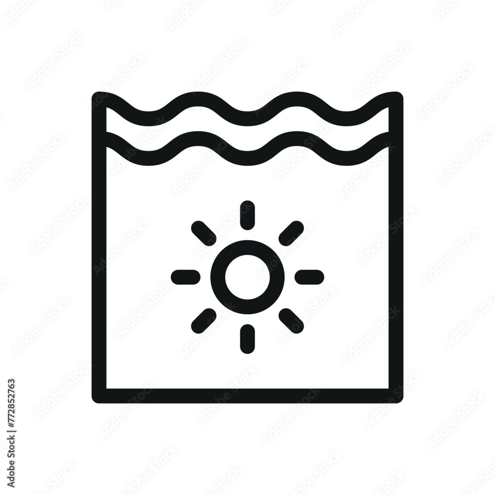 Wall mural pool lighting isolated icon, pool lighting vector symbol with editable stroke