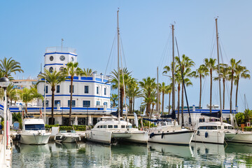 The marina in Estepona on the Costa del Sol in Spain - obrazy, fototapety, plakaty