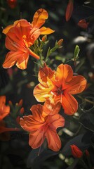 Fototapeta premium Vibrant orange flowers in bloom
