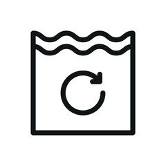 Water circulation isolated icon, change swimming pool water vector symbol with editable stroke