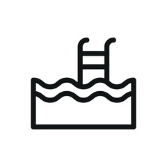 Swimming pool isolated icon, hotel pool vector symbol with editable stroke