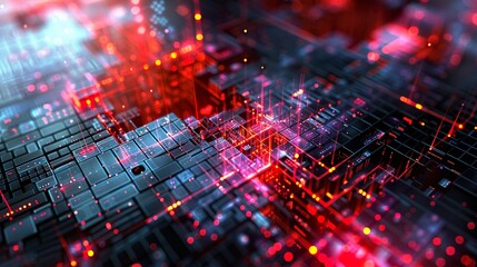 Obraz premium Abstract digital background. Can be used for technological processes, neural networks and AI, digital storages, sound and graphic forms, science, education