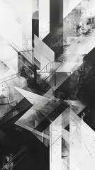 Abstract black and white geometric design