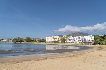 Playa del Cristo in Estepona on the Costa del Sol Spain - obrazy, fototapety, plakaty