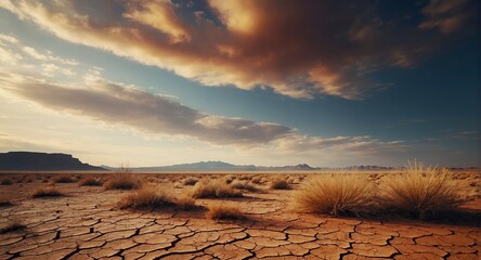 Dry and barren land due to drought