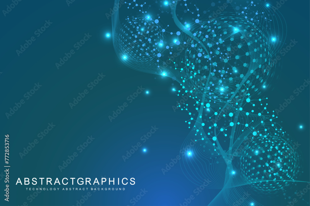 Fototapete quantum computing. quantum processing. artificial intelligence quantum computer technology concept. 