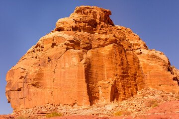Fototapeta premium The Siq red rocks, canyon of Petra, Jordan