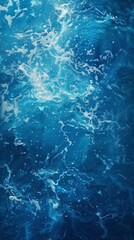 Abstract blue ocean waves with bubbles