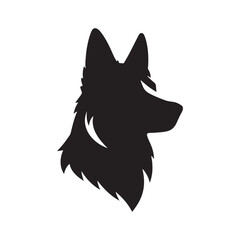 Obraz premium German Shepherd Silhouette: Majestic Canine Profile Design in Vector Illustration- German Shepherd black vector stock.