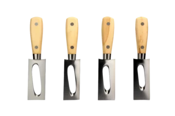Fotobehang Set of Three Knives Aligned Together. On a White or Clear Surface PNG Transparent Background.. © Usama