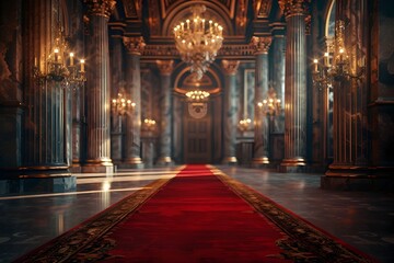 Elegant Velvet Podium Showcasing Premium Jewelry in a Royal Palace Ballroom: A Documentary and Editorial Photography Perspective
