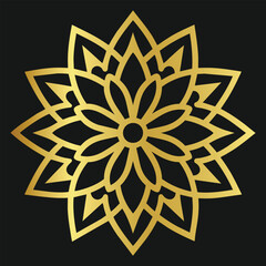 Luxury golden outline mandala design, Luxury mandala illustration design golden print pattern