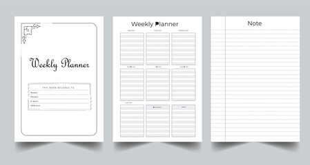 Weekly Planner Printable Template Design.