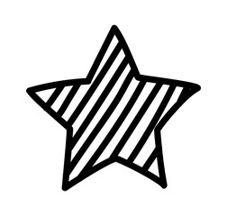 Doodle star. Hand drawn scribble sketch icon. Grunge line handdrawn star