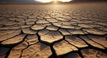Dry and barren land due to drought