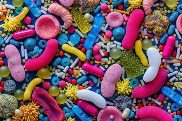 Microbiome and its role in digestive health and immunity - obrazy, fototapety, plakaty