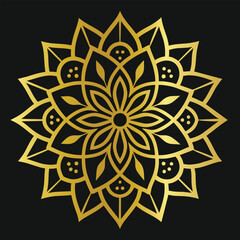Luxury golden outline mandala design, Luxury mandala illustration design golden print pattern