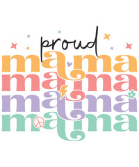 Proud mama love svg retro groovy, mom SVG, Boy mama SVG, Mom Life svg, Blessed Mama svg