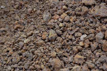 Gravel is formed from dry soil