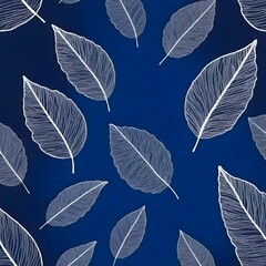 leaves with white lines on blue background .